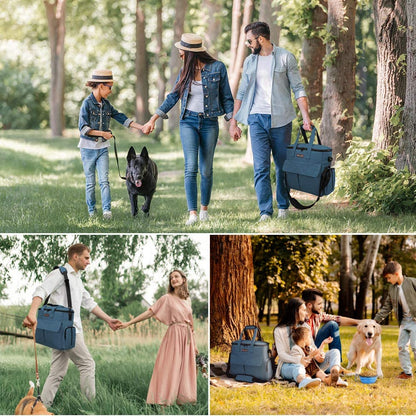 Ultimate Pet Travel Bag: Weekend Adventure Set for Dogs & Cats - Airline Approved with Storage, Bowls & Feeding Mat! 🐾✈️💙